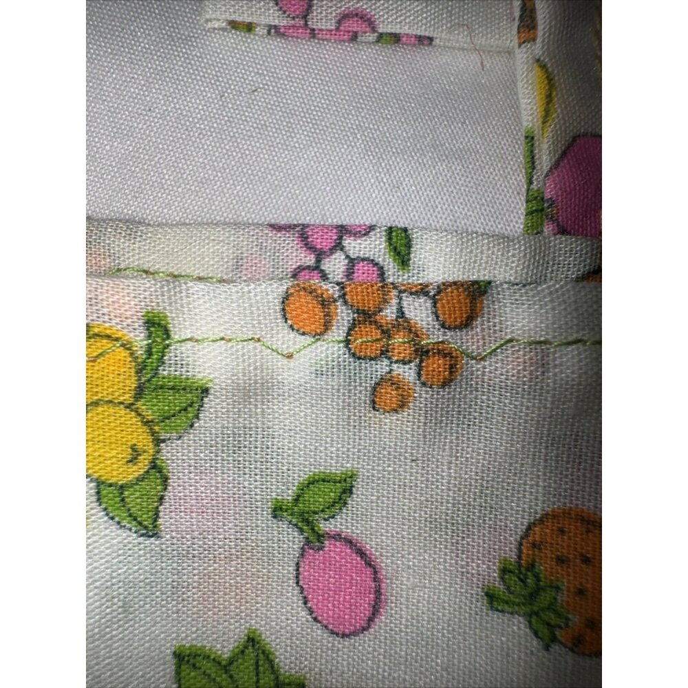 Vintage MCM Bright Fruits Vegetables Cloth Napkin Set Of 6 Handmade Retro Kitsch - Picture 7 of 12